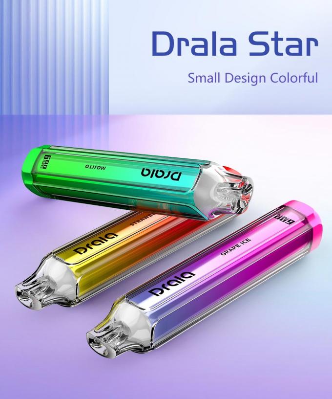 Dispositif jetable de cosse de Vape de souffles de l'étoile 600 de Drala 0